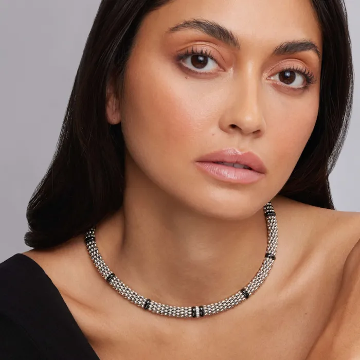 Lagos Necklaces Black Caviar Black Single Station Diamond Caviar Necklace Lagos Necklaces Black Caviar Black Single Station Diamond Caviar Necklace