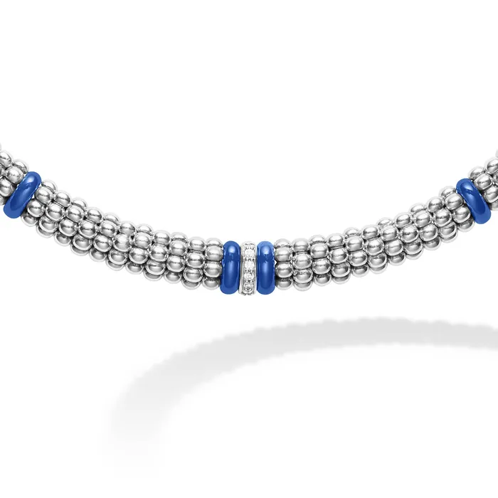 LAGOS Necklaces Blue Caviar Ultramarine Single Station Diamond Caviar Necklace LAGOS Necklaces Blue Caviar Ultramarine Single Station Diamond Caviar Necklace