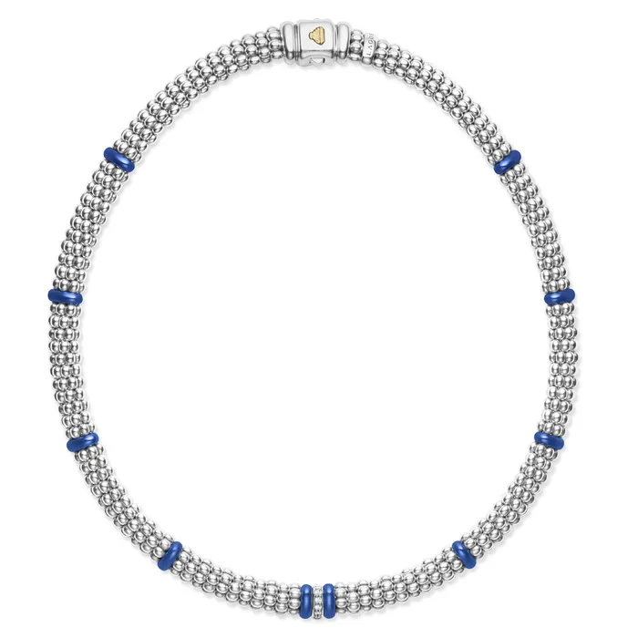 LAGOS Necklaces Blue Caviar Ultramarine Single Station Diamond Caviar Necklace LAGOS Necklaces Blue Caviar Ultramarine Single Station Diamond Caviar Necklace