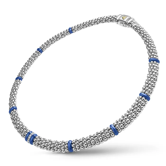 LAGOS Necklaces Blue Caviar Ultramarine Single Station Diamond Caviar Necklace LAGOS Necklaces Blue Caviar Ultramarine Single Station Diamond Caviar Necklace