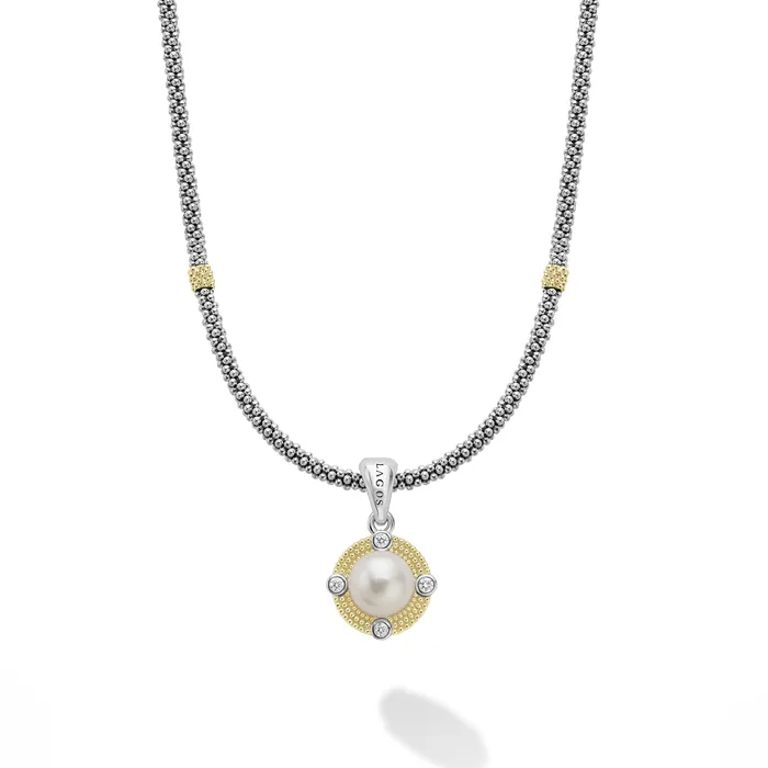 LAGOS Necklaces Luna Pearl Diamond Earring and Necklace Gift Set LAGOS Necklaces Luna Pearl Diamond Earring and Necklace Gift Set