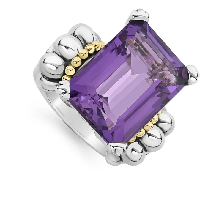 LAGOS Rings Glacier Extra Large EmeraldCut Amethyst Ring