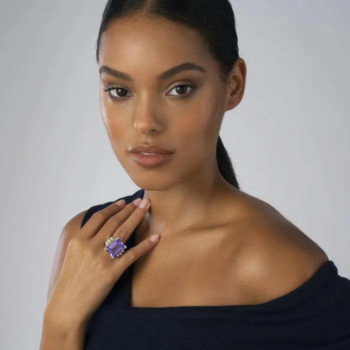 LAGOS Rings Glacier Extra Large EmeraldCut Amethyst Ring LAGOS Rings Glacier Extra Large EmeraldCut Amethyst Ring