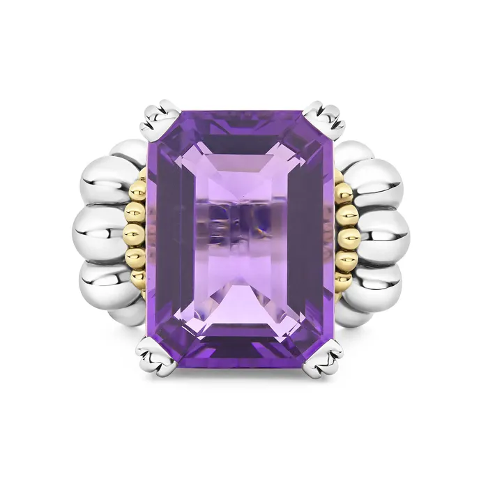 LAGOS Rings Glacier Extra Large EmeraldCut Amethyst Ring LAGOS Rings Glacier Extra Large EmeraldCut Amethyst Ring