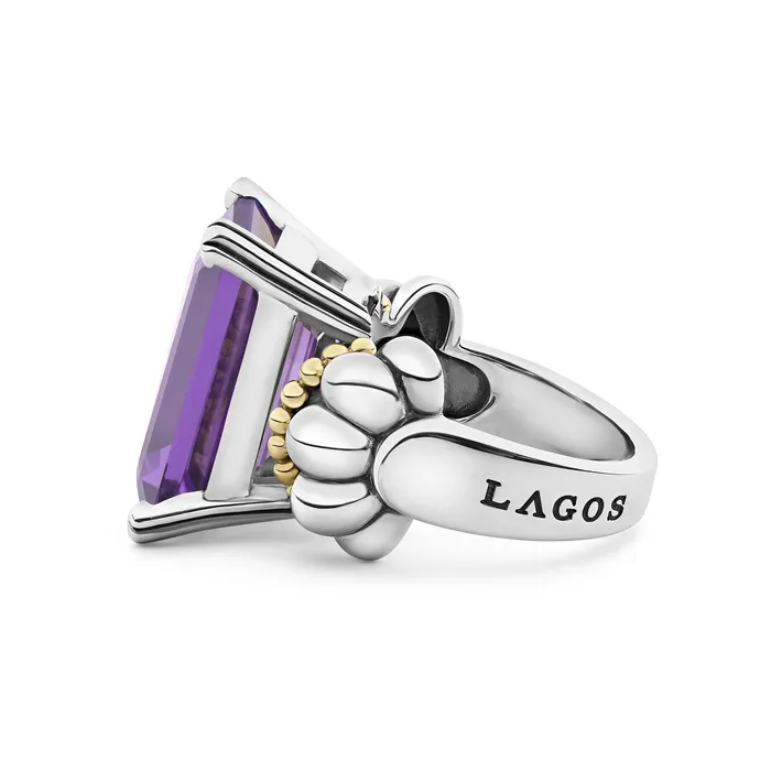 LAGOS Rings Glacier Extra Large EmeraldCut Amethyst Ring LAGOS Rings Glacier Extra Large EmeraldCut Amethyst Ring