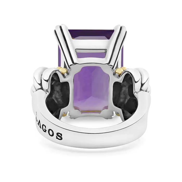 LAGOS Rings Glacier Extra Large EmeraldCut Amethyst Ring LAGOS Rings Glacier Extra Large EmeraldCut Amethyst Ring