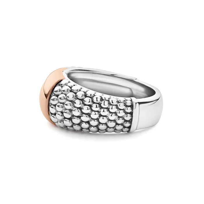 LAGOS Rings High Bar Rose Gold Station Caviar Ring LAGOS Rings High Bar Rose Gold Station Caviar Ring