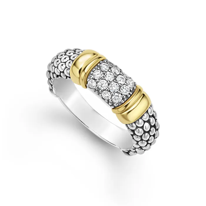 LAGOS Rings Signature Caviar TwoTone Caviar Diamond Ring 6mm