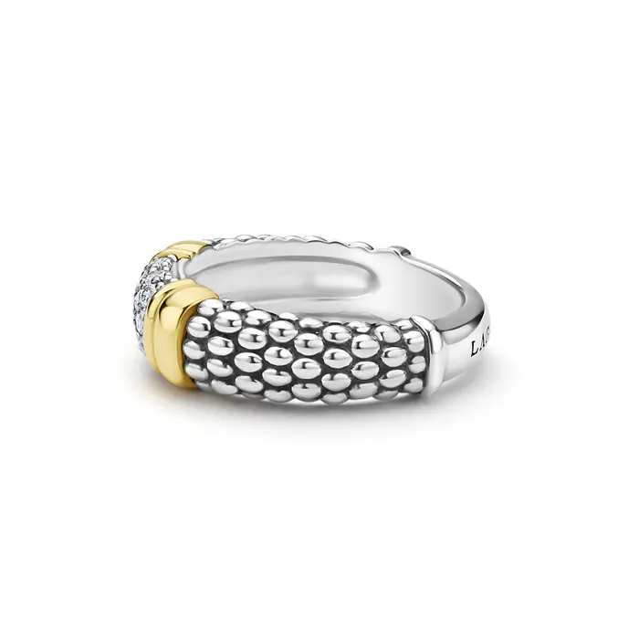 LAGOS Rings Signature Caviar TwoTone Caviar Diamond Ring 6mm LAGOS Rings Signature Caviar TwoTone Caviar Diamond Ring 6mm