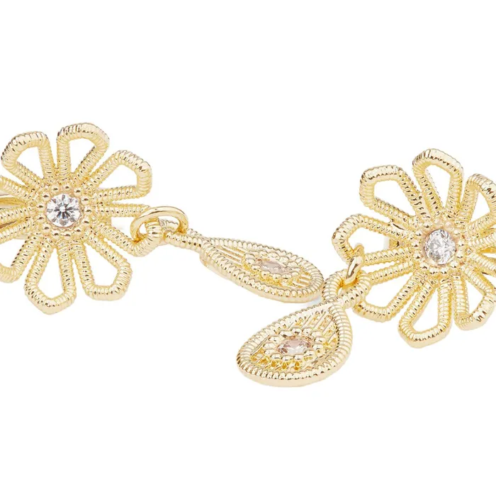 Les Nereides Earrings Les Nereides Gold Thread Flower Post Earrings Les Nereides Earrings Les Nereides Gold Thread Flower Post Earrings