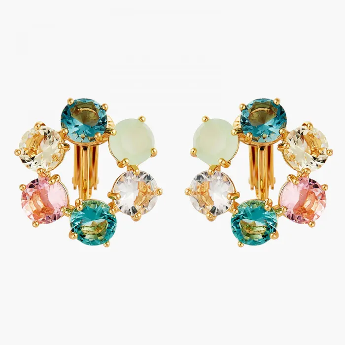 Les Nereides La Diamantine Acqua Azzura Hoops ClipOn Earrings Les Nereides Earrings Les Nereides La Diamantine Acqua Azzura Hoops ClipOn Earrings Les Nereides Earrings
