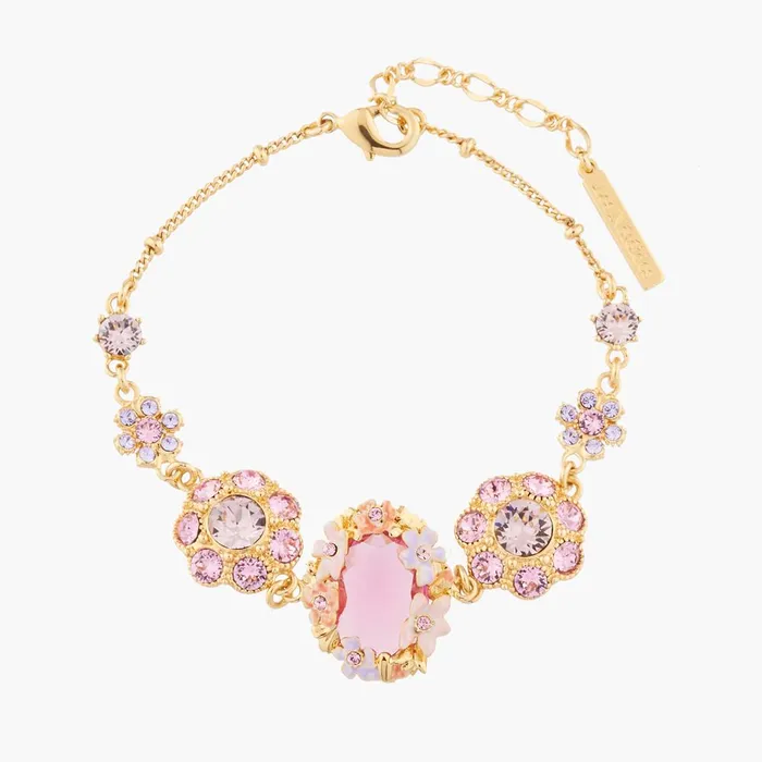 Les Nereides Pink And Pale Violet Flowers On A Pink Stone Bracelet Les Nereides Bracelets Les Nereides Pink And Pale Violet Flowers On A Pink Stone Bracelet Les Nereides Bracelets