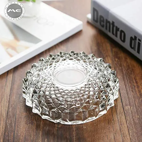 Maharsh Glass Tray for Ash Glass Cut Design Fine Quality Diameter 19 cm Dropshipped via Social Commerce Network Necklaces