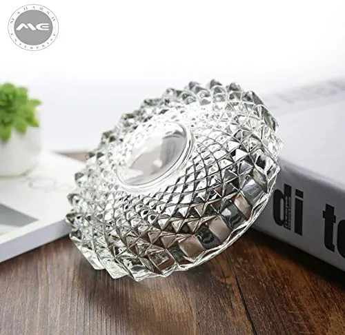 Maharsh Glass Tray for Ash Glass Cut Design Fine Quality Diameter 19 cm Dropshipped via Social Commerce Network Necklaces
