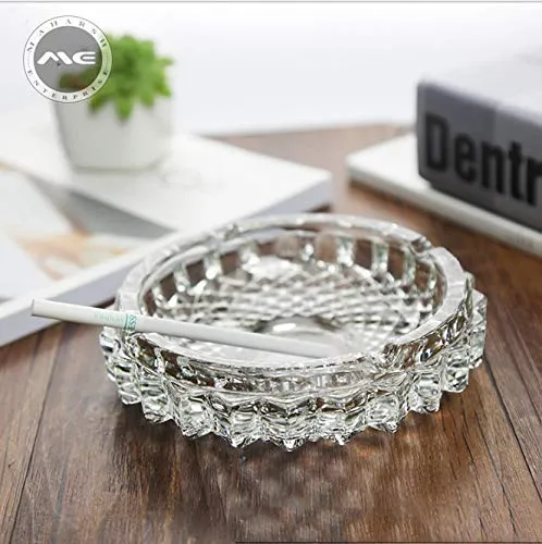 Maharsh Glass Tray for Ash Glass Cut Design Fine Quality Diameter 19 cm Dropshipped via Social Commerce Network Necklaces