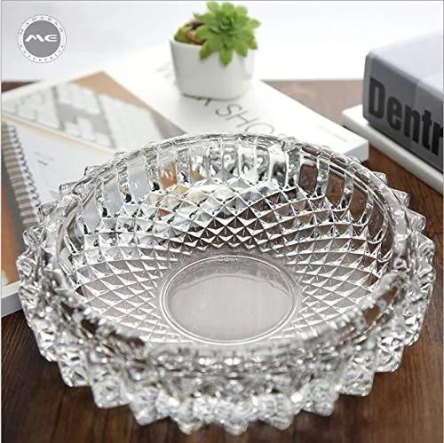 Maharsh Glass Tray for Ash Glass Cut Design Fine Quality Diameter 19 cm Dropshipped via Social Commerce Network Necklaces