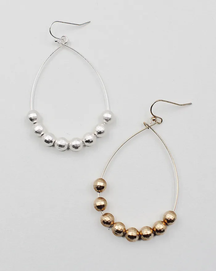 Metal Ball Tear Drop Wire Earrings 052422 Earrings