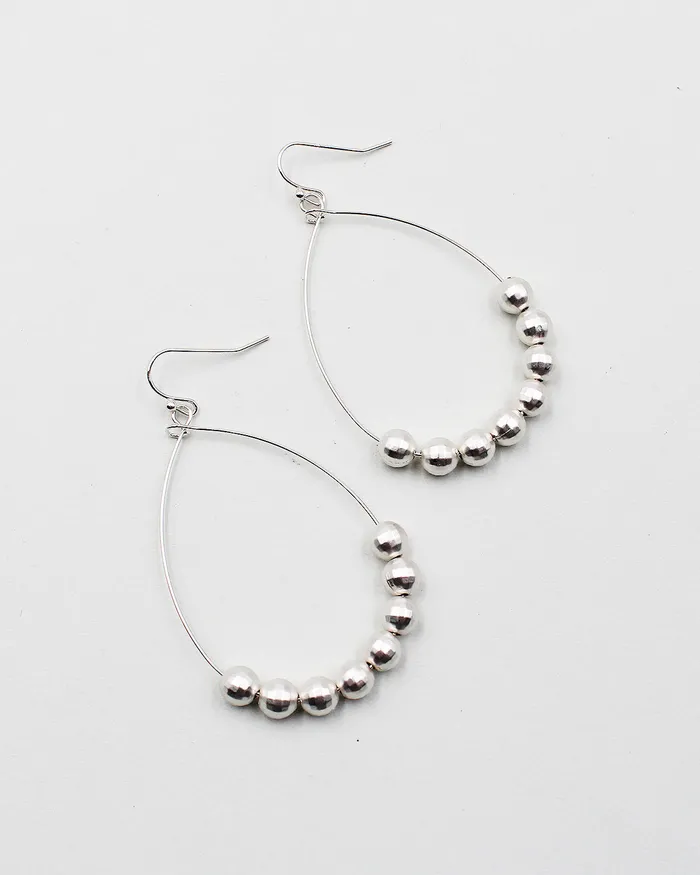 Metal Ball Tear Drop Wire Earrings 052422 Earrings Metal Ball Tear Drop Wire Earrings 052422 Earrings