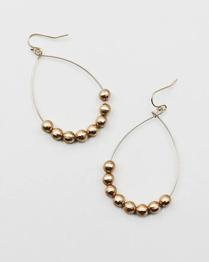 Metal Ball Tear Drop Wire Earrings 052422 Earrings Metal Ball Tear Drop Wire Earrings 052422 Earrings
