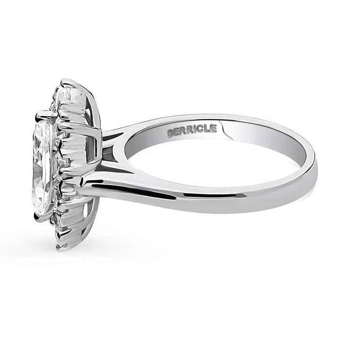 Navette Halo CZ Ring in Sterling Silver BERRICLE Rings