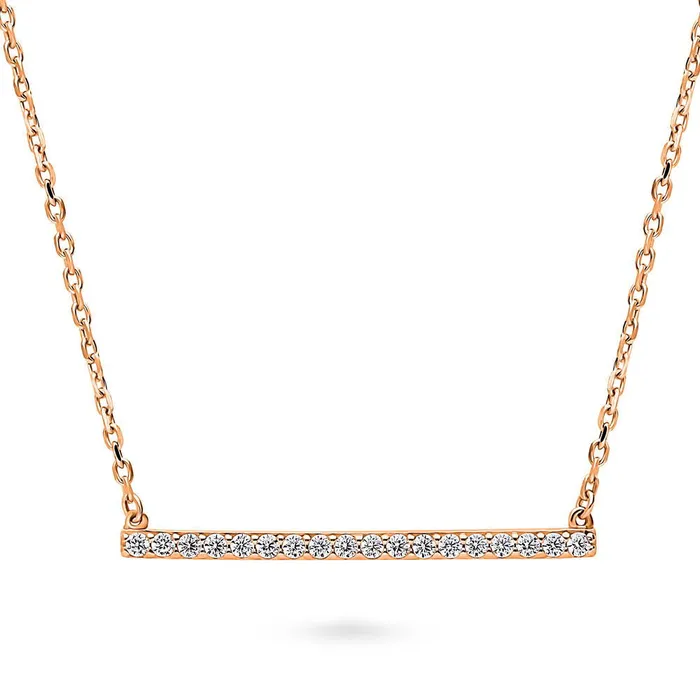 Necklaces Bar CZ Pendant Necklace in Sterling Silver BERRICLE
