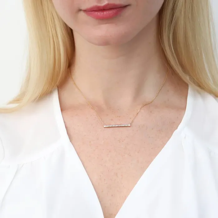 Necklaces Bar CZ Pendant Necklace in Sterling Silver BERRICLE