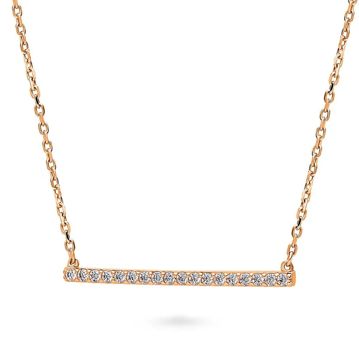 Necklaces Bar CZ Pendant Necklace in Sterling Silver BERRICLE