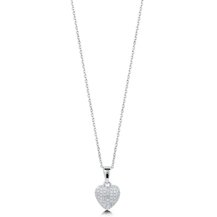 Necklaces BERRICLE Heart CZ Pendant Necklace in Sterling Silver