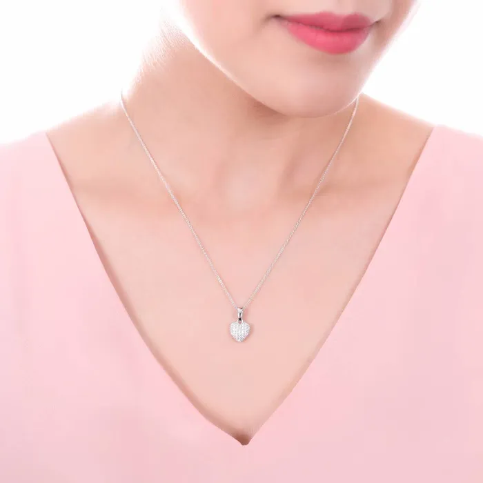 Necklaces BERRICLE Heart CZ Pendant Necklace in Sterling Silver