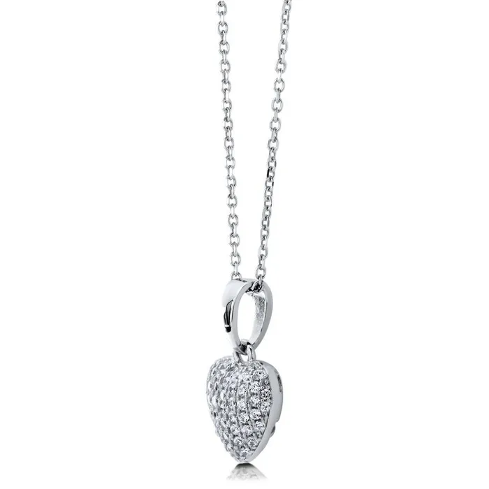 Necklaces BERRICLE Heart CZ Pendant Necklace in Sterling Silver