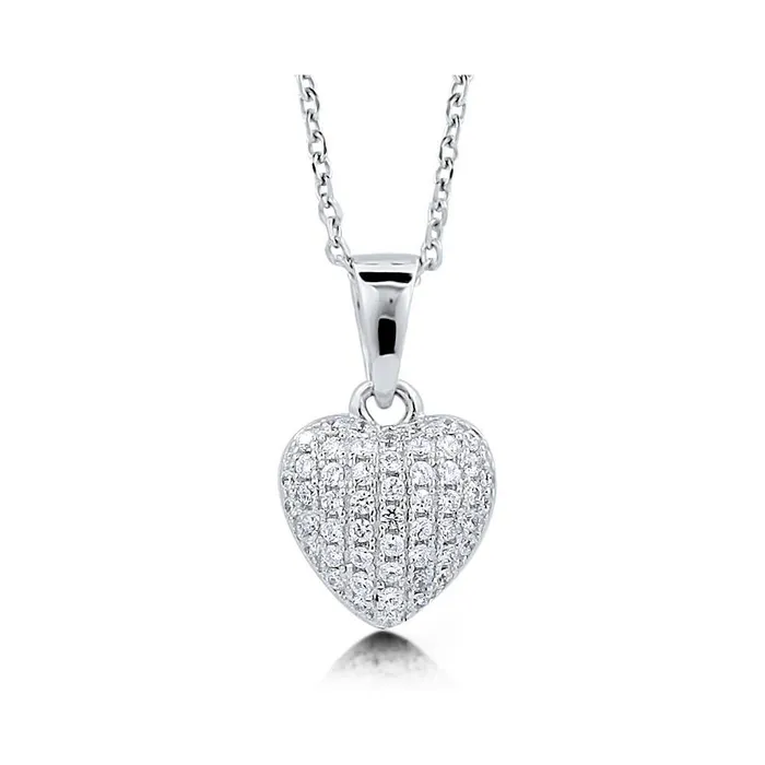 Necklaces BERRICLE Heart CZ Pendant Necklace in Sterling Silver