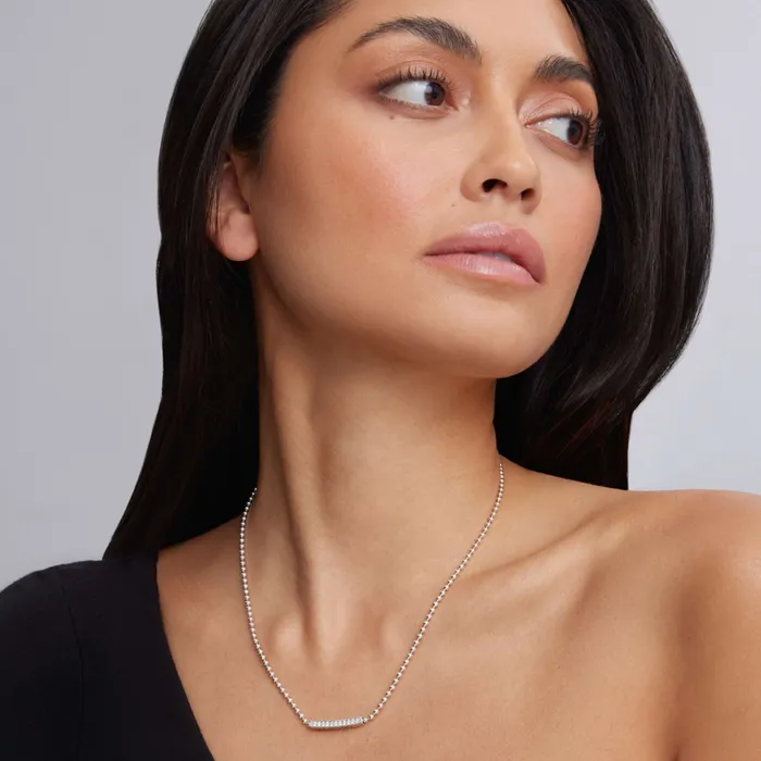 Necklaces Caviar Spark Small Station Diamond Beaded Necklace Lagos Necklaces Caviar Spark Small Station Diamond Beaded Necklace Lagos