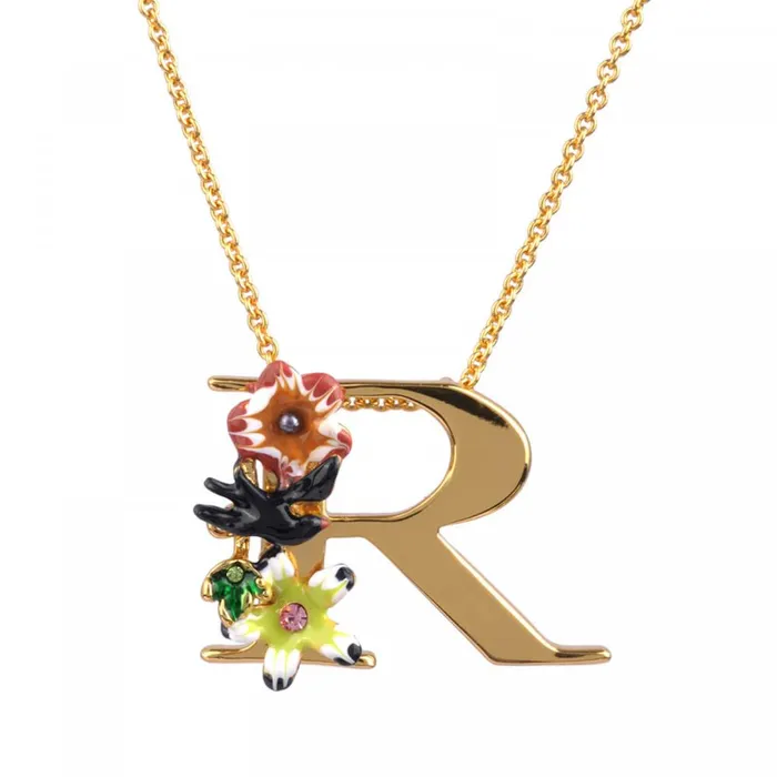 Necklaces Les Nereides Blossoming Alphabet Necklace Letter R Les Nereides
