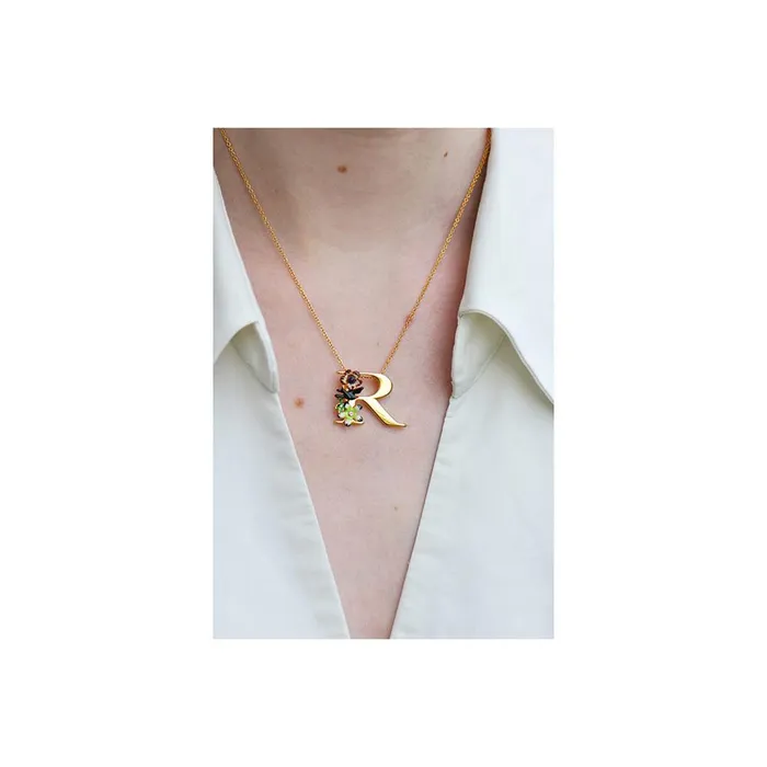 Necklaces Les Nereides Blossoming Alphabet Necklace Letter R Les Nereides Necklaces Les Nereides Blossoming Alphabet Necklace Letter R Les Nereides