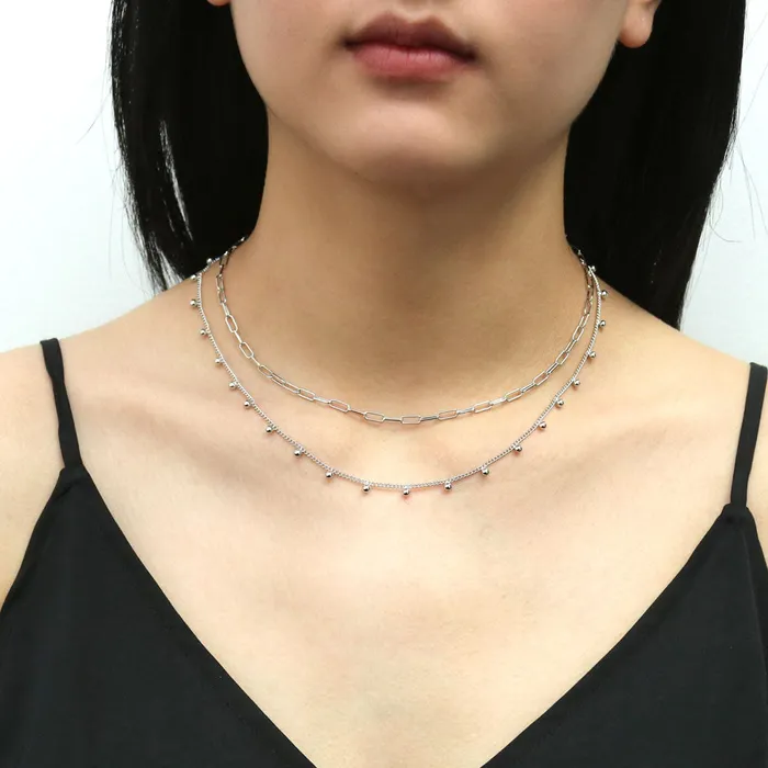 Necklaces Paperclip Link Chain Necklace 3mm BERRICLE