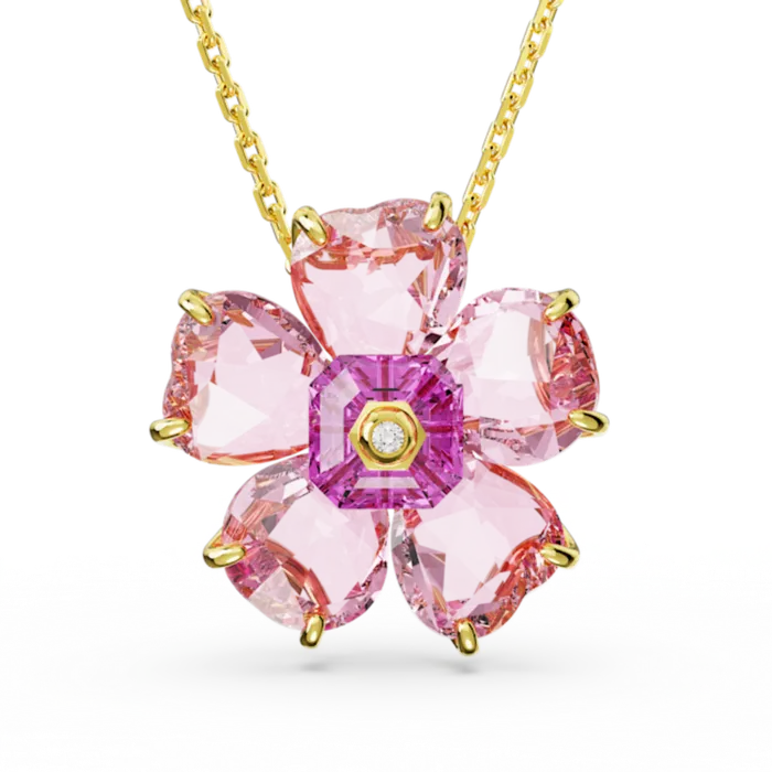 Necklaces Swarovski Florere Necklace Flower Pink Goldtone plated Swarovski