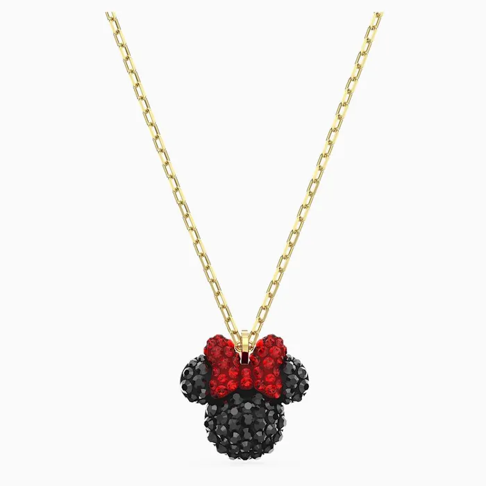 Necklaces Swarovski Swarovski Minnie Pendant Black GoldTone One Size Necklaces Swarovski Swarovski Minnie Pendant Black GoldTone One Size
