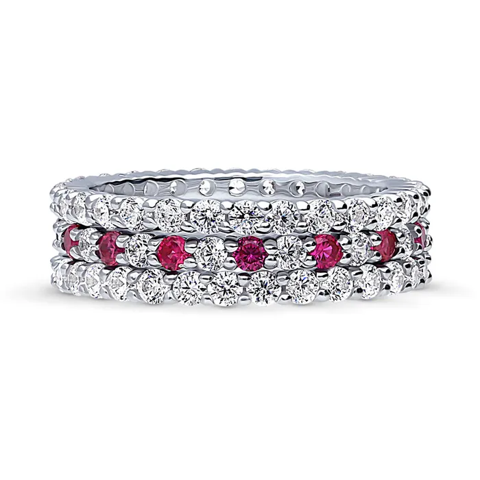 Pave CZ Eternity Ring Set in Sterling Silver BERRICLE Rings