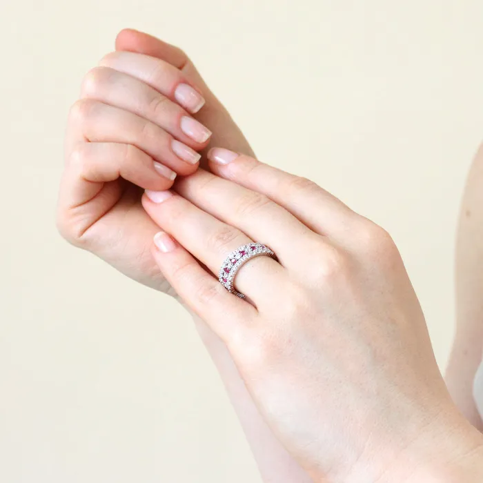 Pave CZ Eternity Ring Set in Sterling Silver BERRICLE Rings