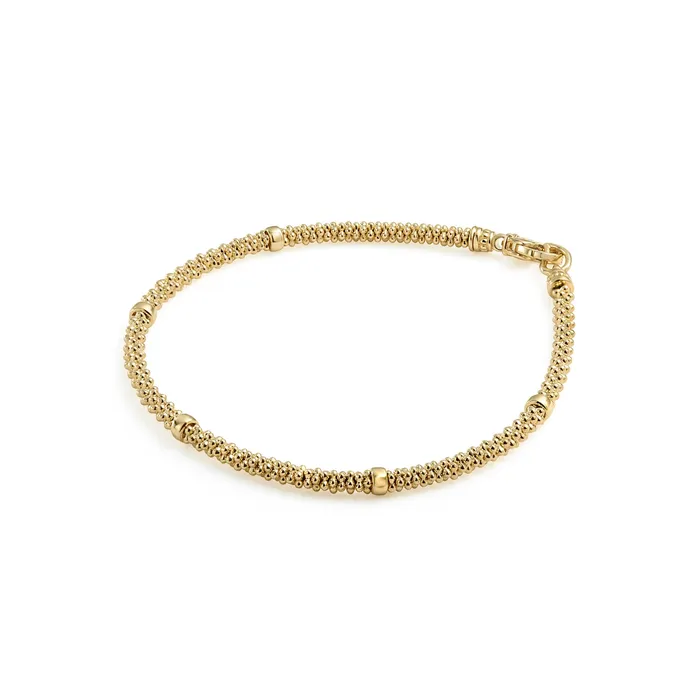 PreStyled Sets Lagos Caviar Gold Delicate 18K Gold Beaded Bracelet 3mm PreStyled Sets Lagos Caviar Gold Delicate 18K Gold Beaded Bracelet 3mm