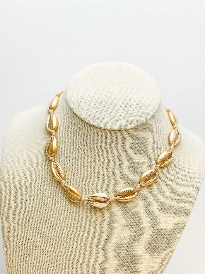 Prep Obsessed JJ Necklaces Gold Puka Shell Necklace Gold