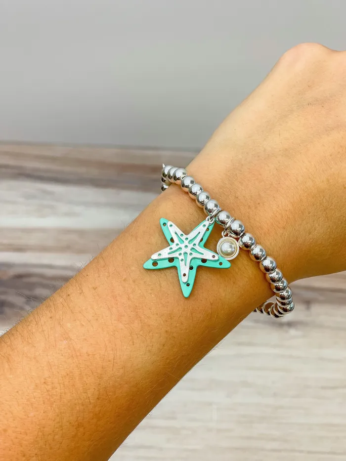 Prep Obsessed MOA Bracelets Starfish Charm Stretch Bracelet