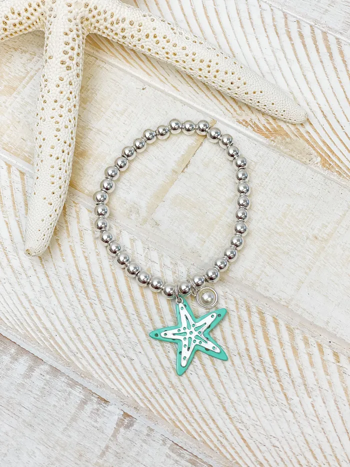 Prep Obsessed MOA Bracelets Starfish Charm Stretch Bracelet