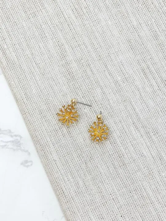 Prep Obsessed SL Earrings Glitzy Sunburst Drop Earrings Gold