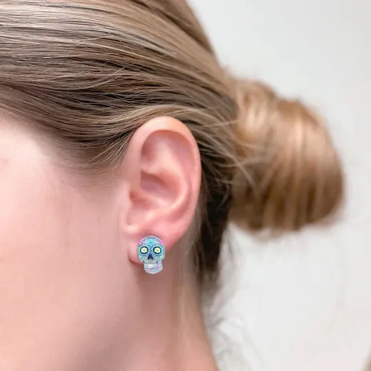 Prep Obsessed VP Printed Sugar Skull Stud Earrings Choice of Color Earrings Prep Obsessed VP Printed Sugar Skull Stud Earrings Choice of Color Earrings