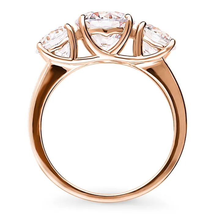 Rings 3Stone 2ct CZ Ring in Rose Gold Plated Sterling Silver BERRICLE