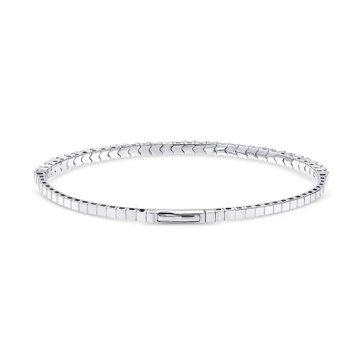 Rings BERRICLE Flexible Simulated Blue Sapphire CZ Bangle in Sterling Silver