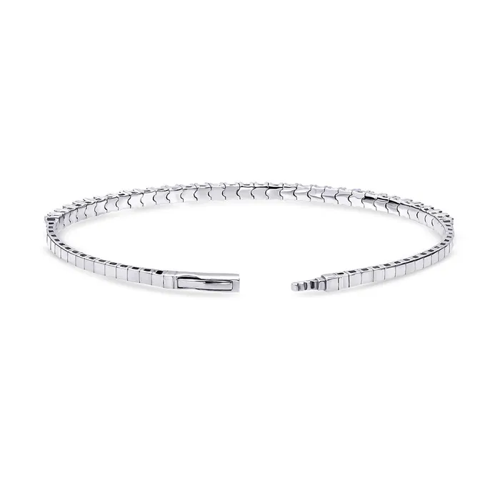 Rings BERRICLE Flexible Simulated Blue Sapphire CZ Bangle in Sterling Silver