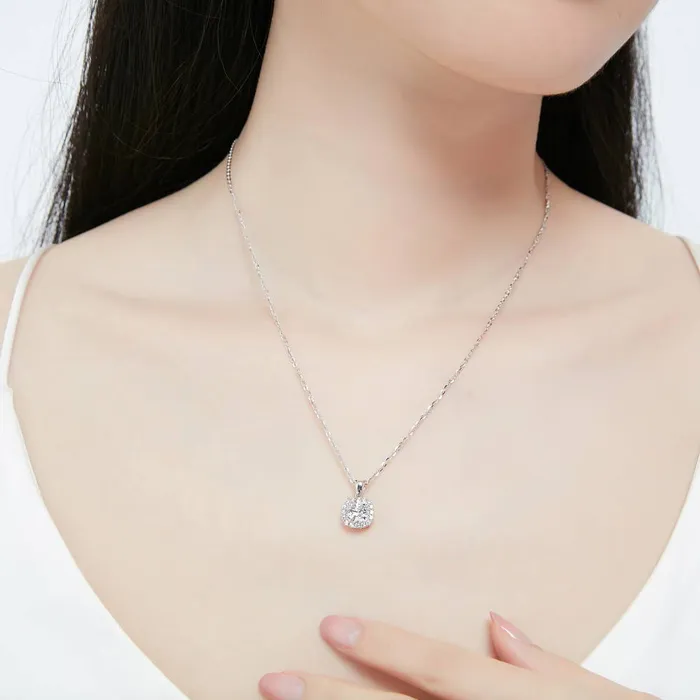 Rings BERRICLE Halo Cushion Cut CZ Set in Sterling Silver
