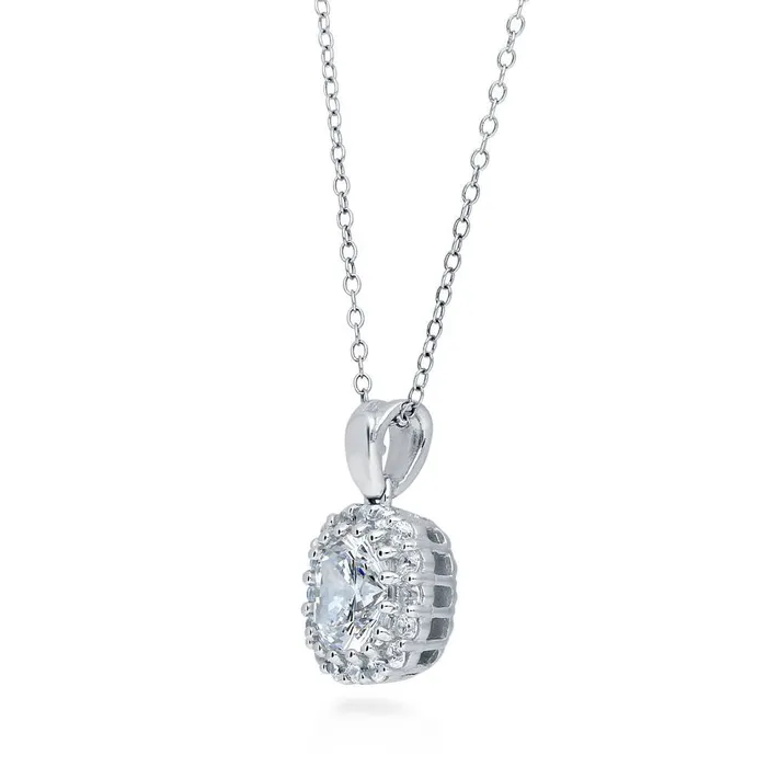 Rings BERRICLE Halo Cushion Cut CZ Set in Sterling Silver